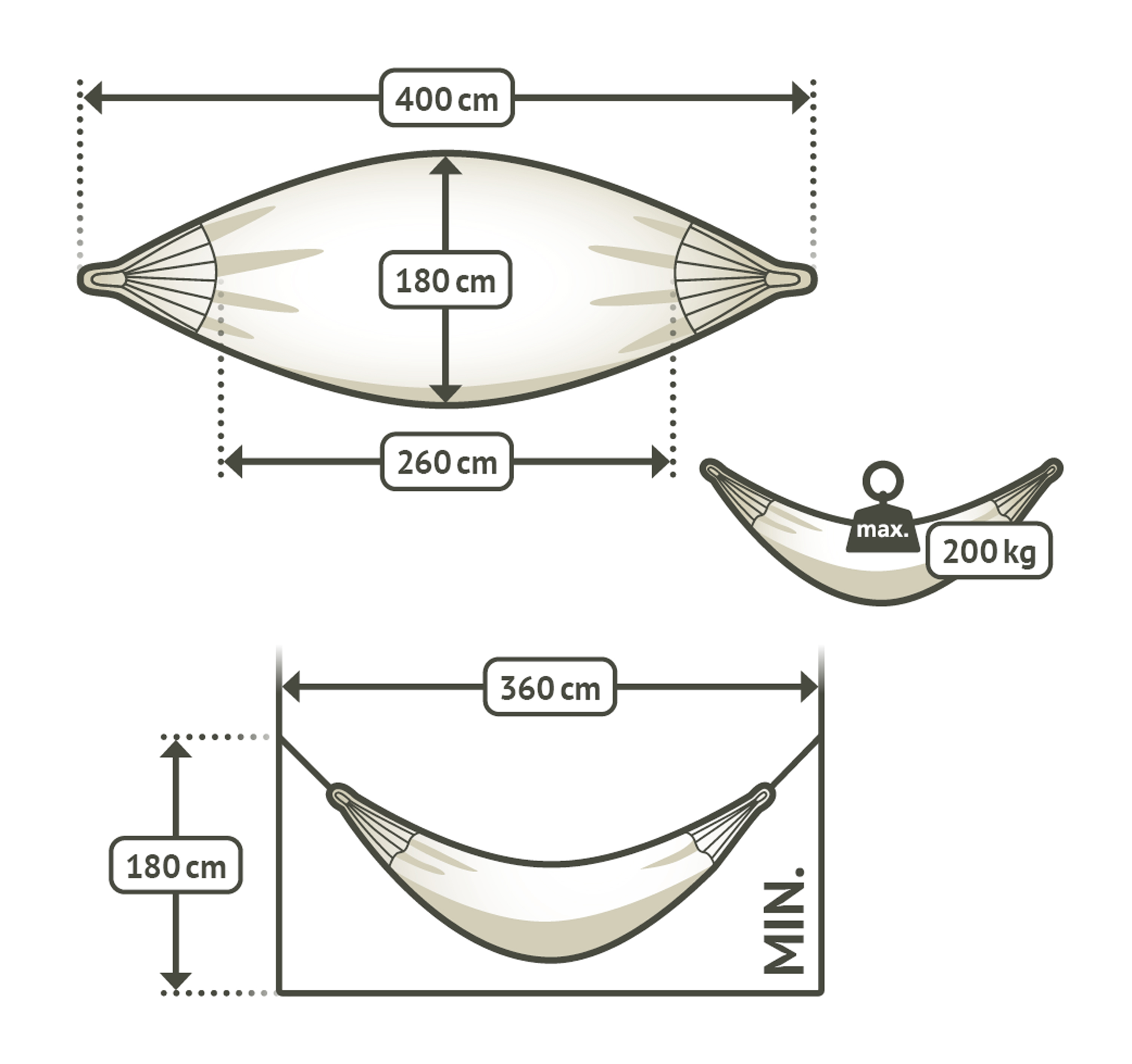Modesta Olive Bio Kingsize-Hängematte  