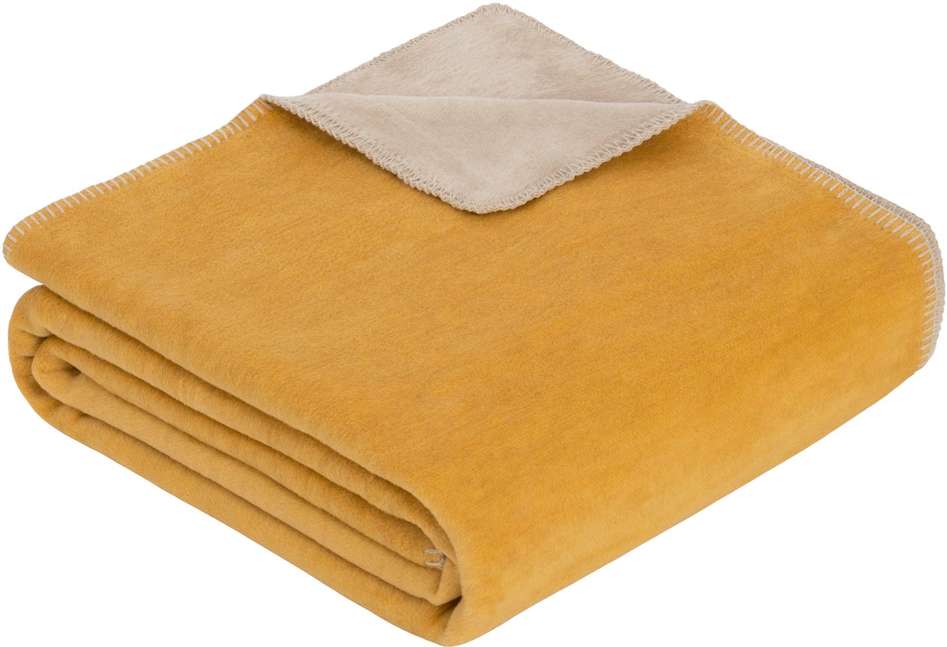 Kuscheldecke Dublin Doubleface gelb-beige