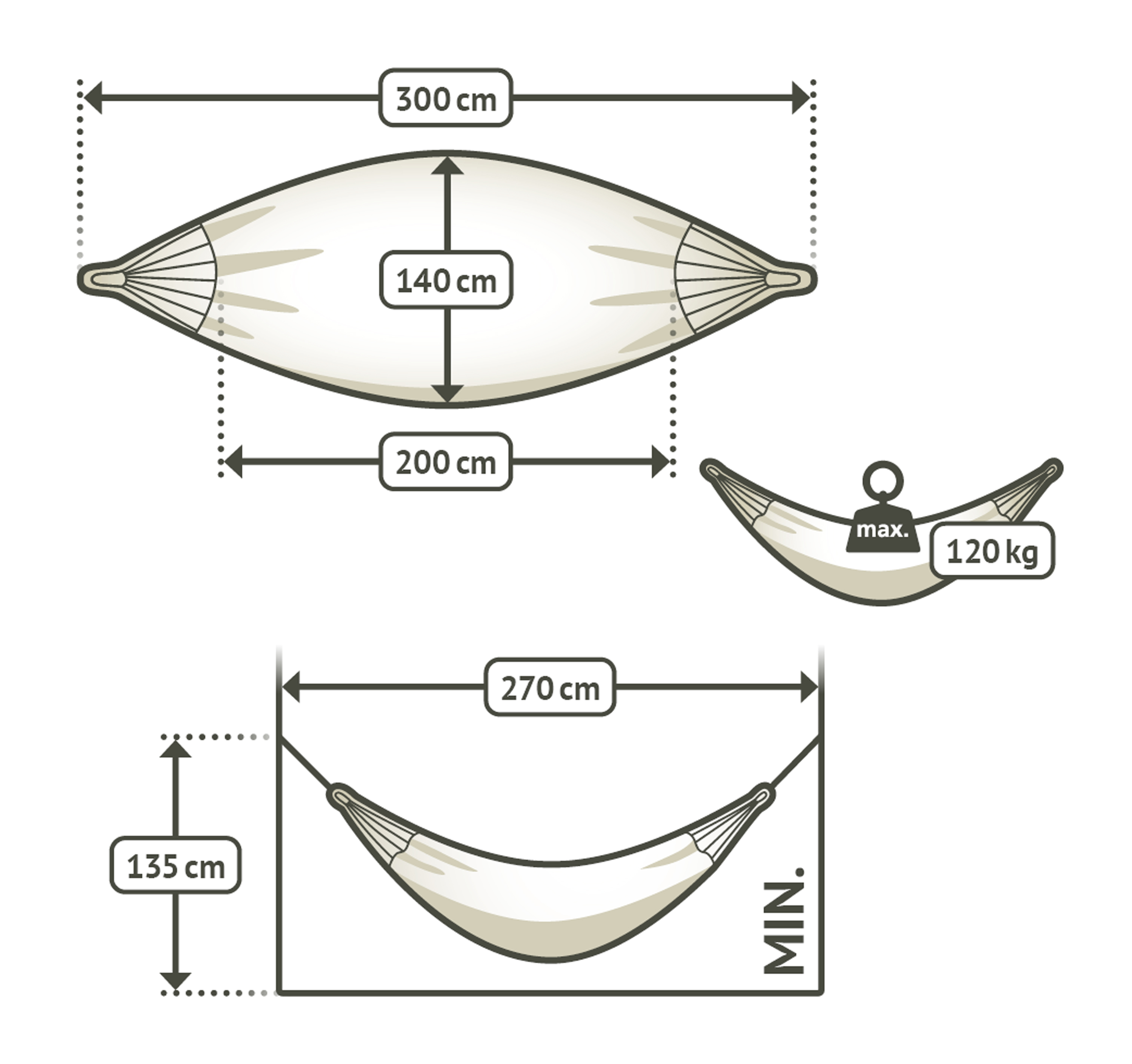 Modesta Lagoon Bio Einzel-Hängematte