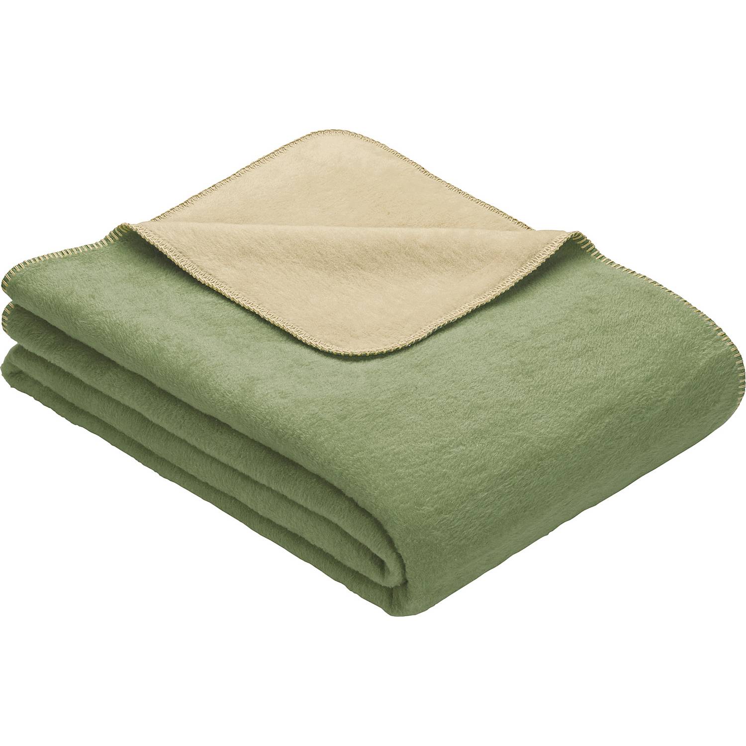 Kuscheldecke Dublin Doubleface salbei-beige
